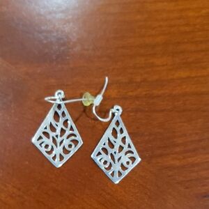 Elegant Silver Filigree Dangle Earrings